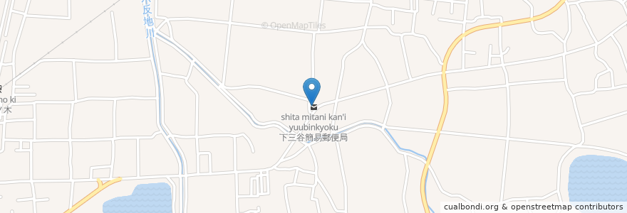 Mapa de ubicacion de 下三谷簡易郵便局 en Japon, Préfecture D'Ehime, 伊予市.