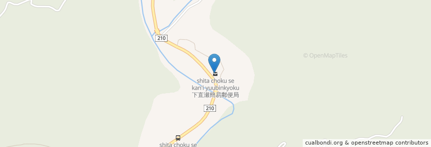 Mapa de ubicacion de 下直瀬簡易郵便局 en Япония, Эхимэ, 上浮穴郡, 久万高原町.