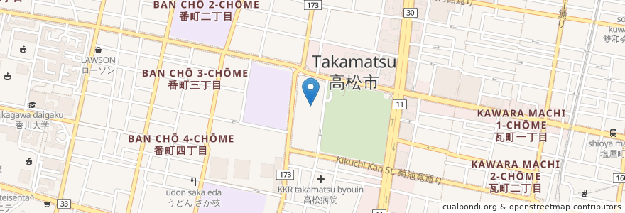 Mapa de ubicacion de 中国四国産業保安監督部四国支部 en Jepun, 香川県, 高松市.