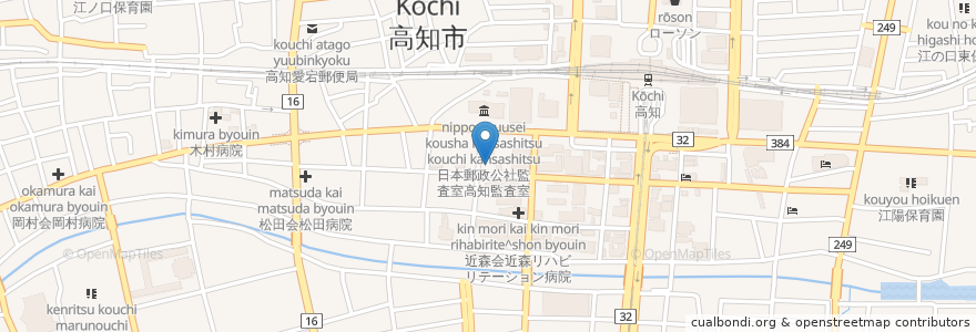 Mapa de ubicacion de 中国四国農政局高知農政事務所 en Japan, 高知県, 高知市.