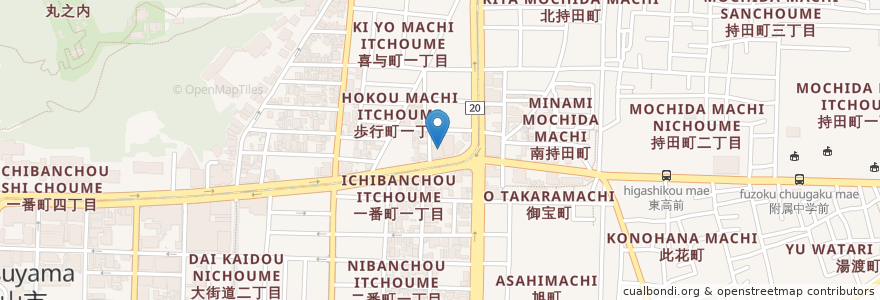 Mapa de ubicacion de 中小企業金融公庫松山支店 en Japan, Präfektur Ehime, 松山市.