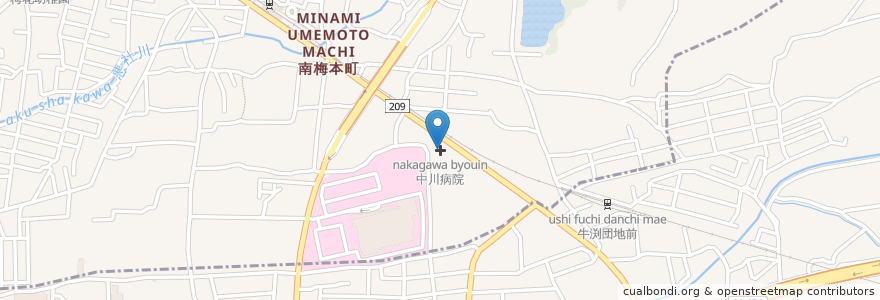 Mapa de ubicacion de 中川病院 en Япония, Эхимэ, 東温市.