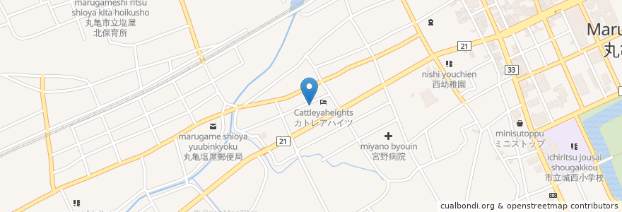 Mapa de ubicacion de 丸亀聖母幼稚園 en 日本, 香川県, 丸亀市.