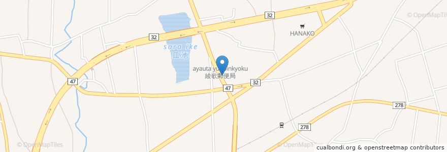 Mapa de ubicacion de 丸亀警察署岡田駐在所 en 일본, 가가와현, 丸亀市.