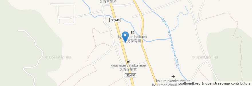 Mapa de ubicacion de 久万郵便局 en Japón, Prefectura De Ehime, 上浮穴郡, 久万高原町.