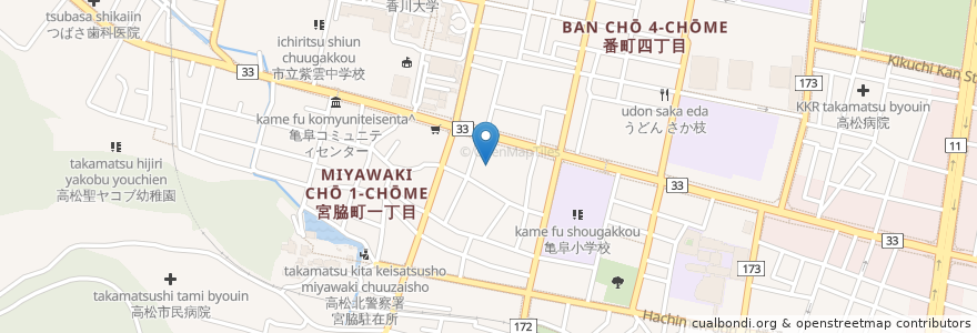 Mapa de ubicacion de 亀阜幼稚園 en Giappone, Prefettura Di Kagawa, 高松市.
