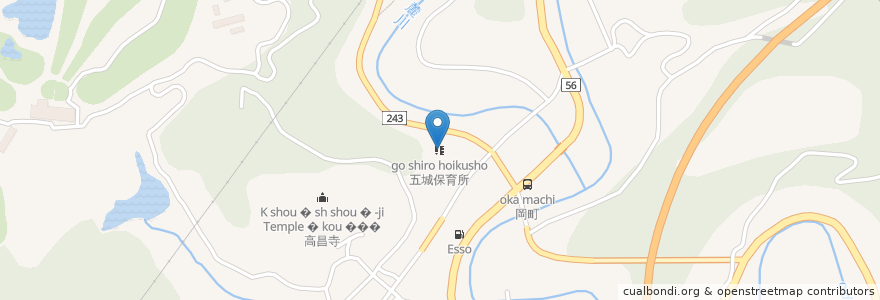 Mapa de ubicacion de 五城保育所 en Japon, Préfecture D'Ehime, 喜多郡, 内子町.