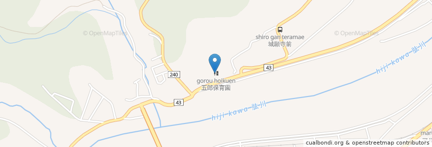 Mapa de ubicacion de 五郎保育園 en 日本, 爱媛县, 大洲市.