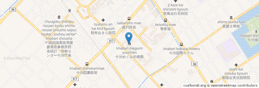 Mapa de ubicacion de 今治めぐみ幼稚園 en 日本, 愛媛県, 今治市.