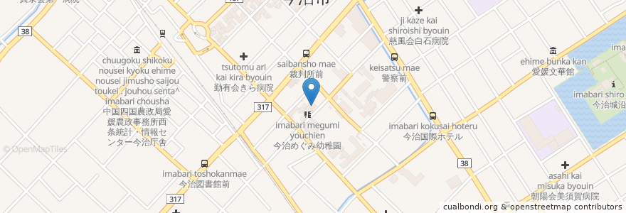 Mapa de ubicacion de 今治中央乳児保育所 en ژاپن, 愛媛県, 今治市.