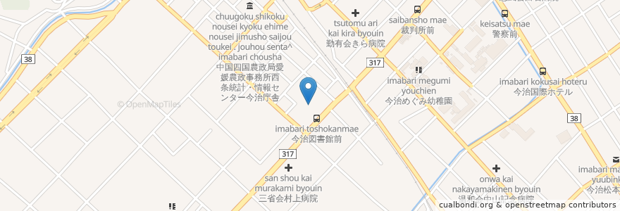 Mapa de ubicacion de 今治市立中央図書館 en Япония, Эхимэ, Имабари.