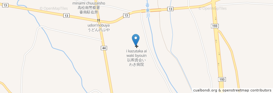 Mapa de ubicacion de 以和貴会いわき病院 en 日本, 香川県, 高松市.
