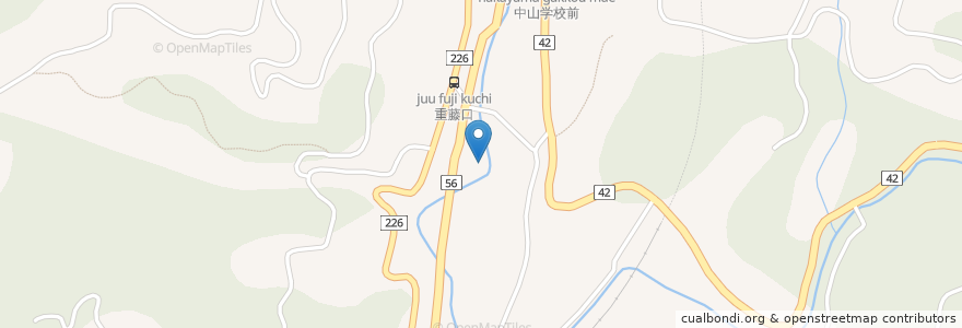 Mapa de ubicacion de 伊予消防等事務組合伊予消防署中山出張所 en Japonya, 愛媛県, 伊予市.