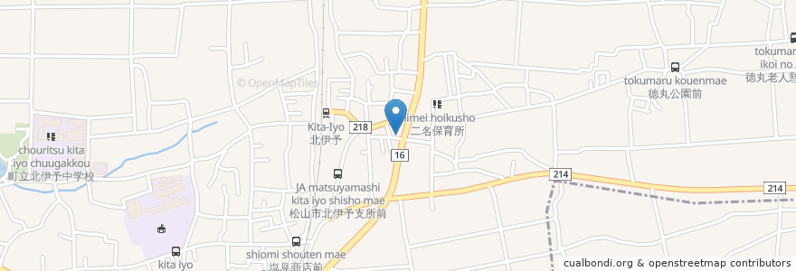 Mapa de ubicacion de 伊予警察署北伊予駐在所 en Япония, Эхимэ, 伊予郡, 松前町.