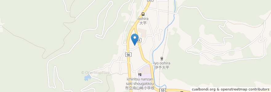 Mapa de ubicacion de 伊予警察署大平駐在所 en Japon, Préfecture D'Ehime, 伊予市.