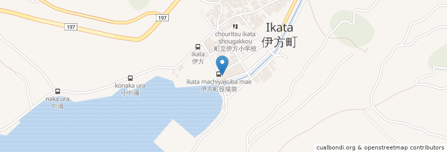 Mapa de ubicacion de 伊方町役場 en 日本, 愛媛県, 西宇和郡, 伊方町.