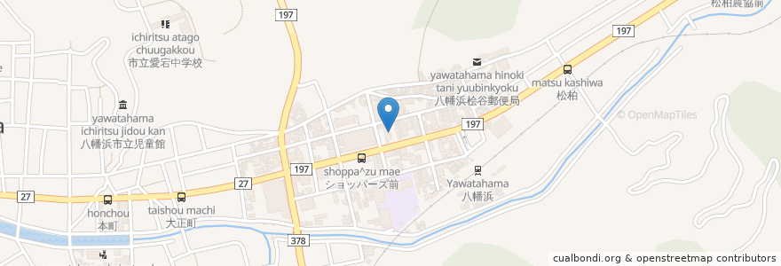 Mapa de ubicacion de 八幡浜公共職業安定所 en اليابان, 愛媛県, 八幡浜市.