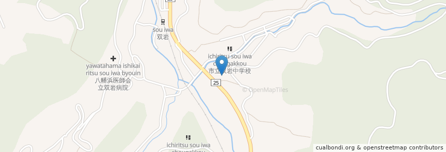 Mapa de ubicacion de 八幡浜双岩郵便局 en 日本, 愛媛県, 八幡浜市.