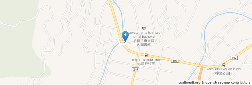 Mapa de ubicacion de 八幡浜地区施設事務組合消防署第二分署 en 日本, 爱媛县, 八幡浜市.