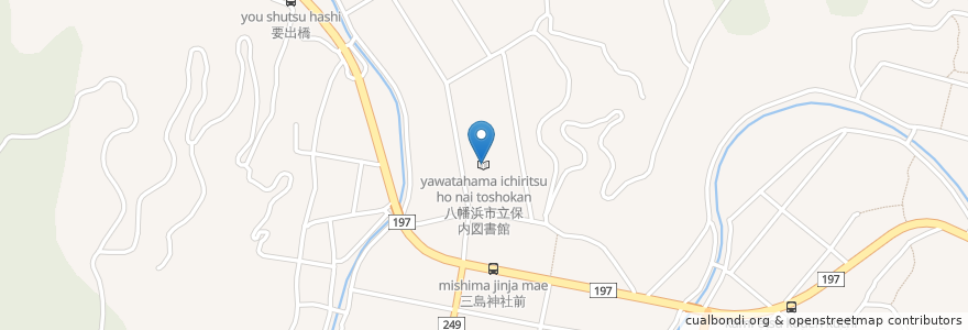 Mapa de ubicacion de 八幡浜市立保内図書館 en 日本, 愛媛県, 八幡浜市.