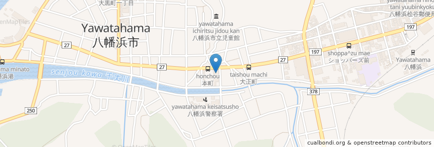 Mapa de ubicacion de 八幡浜郵便局 en 일본, 에히메현, 八幡浜市.