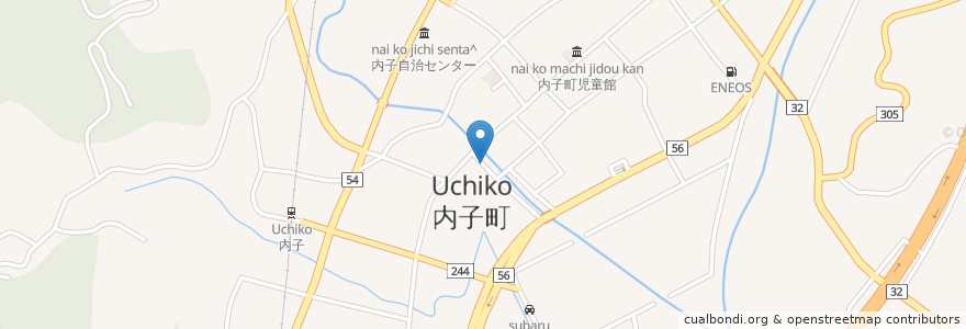 Mapa de ubicacion de 内子町児童館 en 日本, 爱媛县, 喜多郡, 内子町.