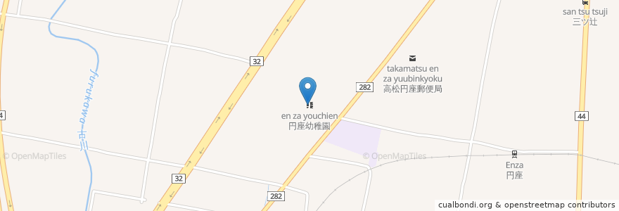 Mapa de ubicacion de 円座幼稚園 en Japan, 香川県, 高松市.