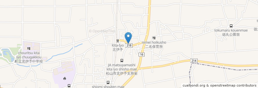 Mapa de ubicacion de 北伊予郵便局 en Japonya, 愛媛県, 伊予郡, 松前町.