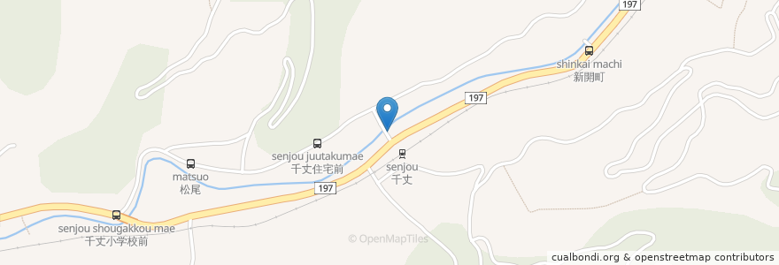 Mapa de ubicacion de 千丈駅前簡易郵便局 en Japan, Präfektur Ehime, 八幡浜市.