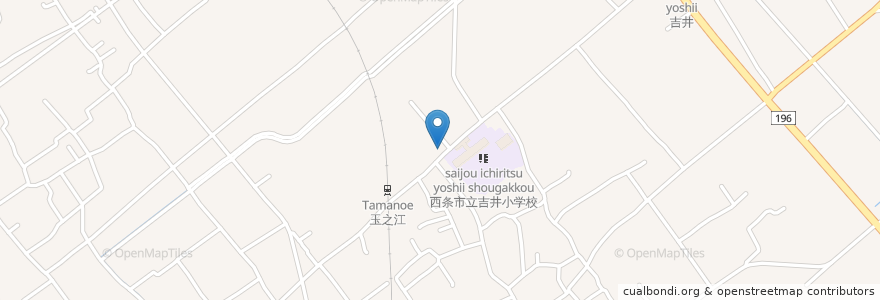 Mapa de ubicacion de 吉井郵便局 en Japon, Préfecture D'Ehime, 西条市.