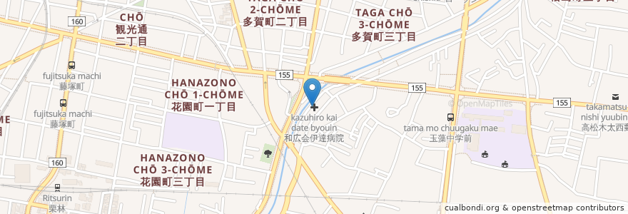 Mapa de ubicacion de 和広会伊達病院 en Giappone, Prefettura Di Kagawa, 高松市.