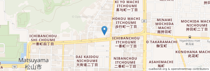 Mapa de ubicacion de 商工組合中央金庫松山支店 en Japón, Prefectura De Ehime, 松山市.