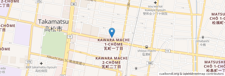 Mapa de ubicacion de 商工組合中央金庫 en ژاپن, 香川県, 高松市.