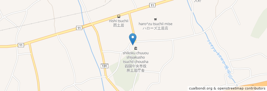 Mapa de ubicacion de 四国中央市消防署土居分署 en Japan, Ehime Prefecture, Shikokuchuo.