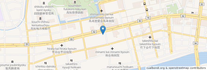 Mapa de ubicacion de 国民生活金融公庫高知支店 en Japan, Präfektur Kōchi, 高知市.