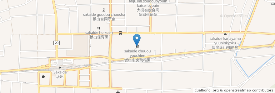 Mapa de ubicacion de 坂出中央幼稚園 en Japon, Préfecture De Kagawa, 坂出市.