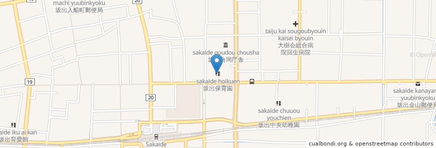 Mapa de ubicacion de 坂出保育園 en Япония, Кагава, 坂出市.