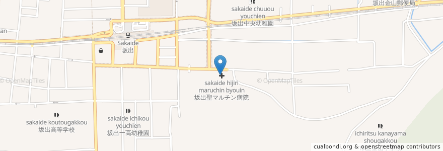 Mapa de ubicacion de 坂出聖マルチン病院 en Japan, Kagawa Prefecture, Sakaide.