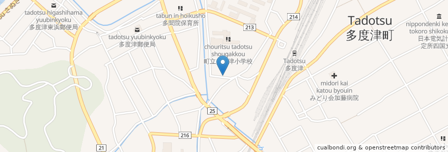Mapa de ubicacion de 多度津地区児童館 en Japon, Préfecture De Kagawa, 仲多度郡, 多度津町.