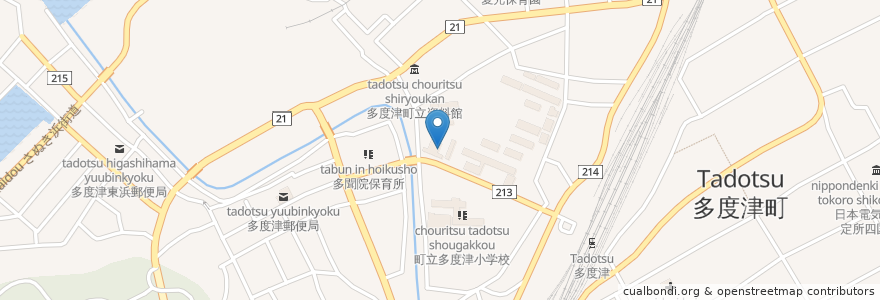 Mapa de ubicacion de 多度津町役場 en Giappone, Prefettura Di Kagawa, 仲多度郡, 多度津町.