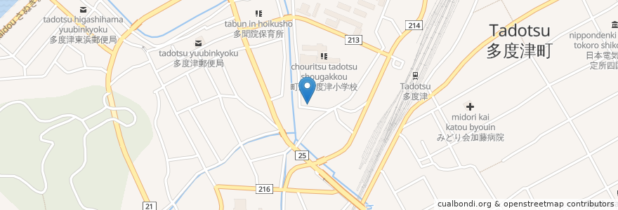 Mapa de ubicacion de 多度津町立明徳会図書館 en Japon, Préfecture De Kagawa, 仲多度郡, 多度津町.