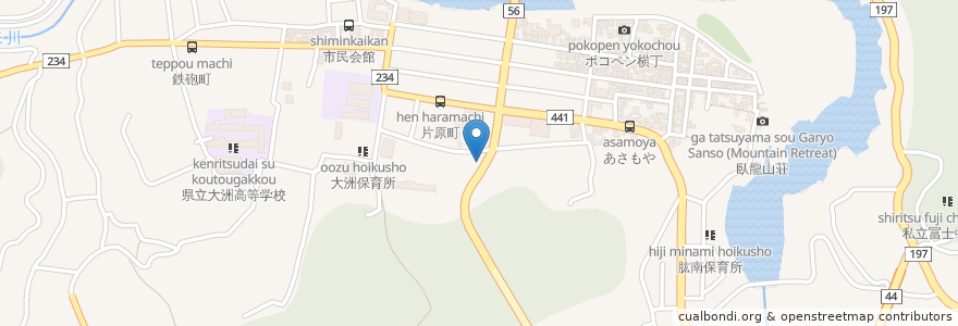 Mapa de ubicacion de 大洲地区広域消防事務組合消防本部 en 日本, 爱媛县, 大洲市.