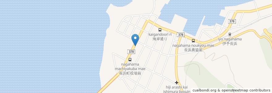 Mapa de ubicacion de 大洲市立長浜図書館 en Japon, Préfecture D'Ehime, 大洲市.