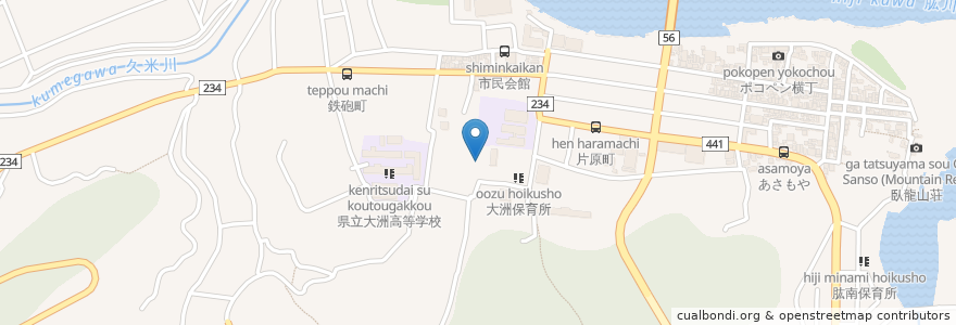 Mapa de ubicacion de 大洲幼稚園 en Japon, Préfecture D'Ehime, 大洲市.