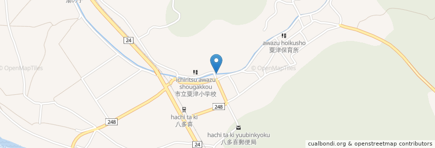 Mapa de ubicacion de 大洲警察署八多喜駐在所 en Jepun, 愛媛県, 大洲市.