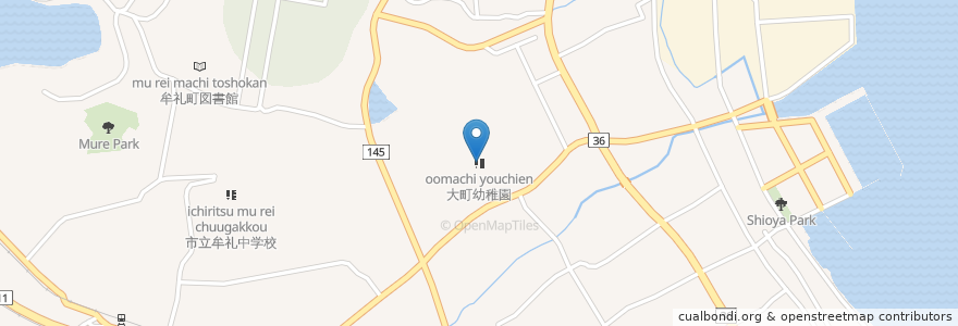 Mapa de ubicacion de 大町幼稚園 en Jepun, 香川県, 高松市.