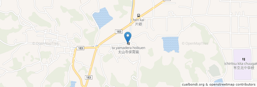 Mapa de ubicacion de 太山寺保育園 en Japón, Prefectura De Ehime, 松山市.