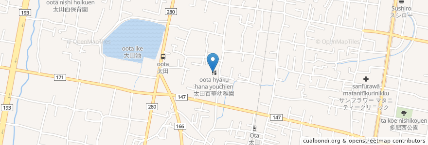 Mapa de ubicacion de 太田百華幼稚園 en 일본, 가가와현, 高松市.