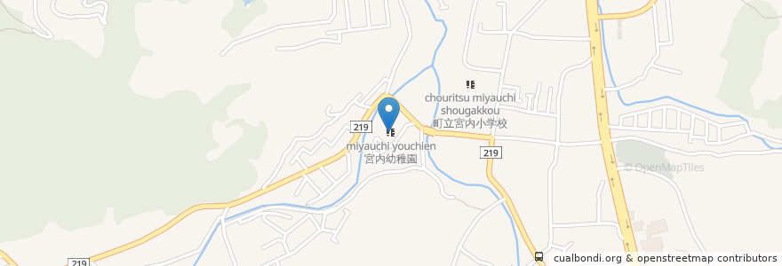 Mapa de ubicacion de 宮内幼稚園 en Japon, Préfecture D'Ehime, 伊予郡, 砥部町.