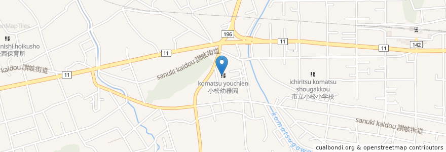 Mapa de ubicacion de 小松幼稚園 en 日本, 愛媛県, 西条市.